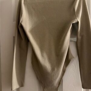 Very J Taupe Textured bodysuit